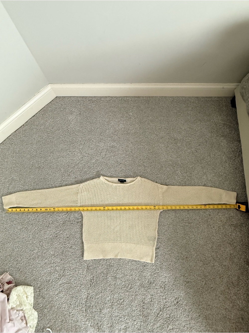 Evereve Open-Knit Crewneck Sweater in Cream - Picture 15 of 16